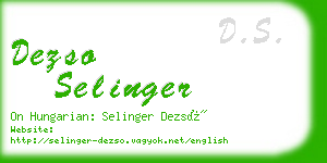 dezso selinger business card